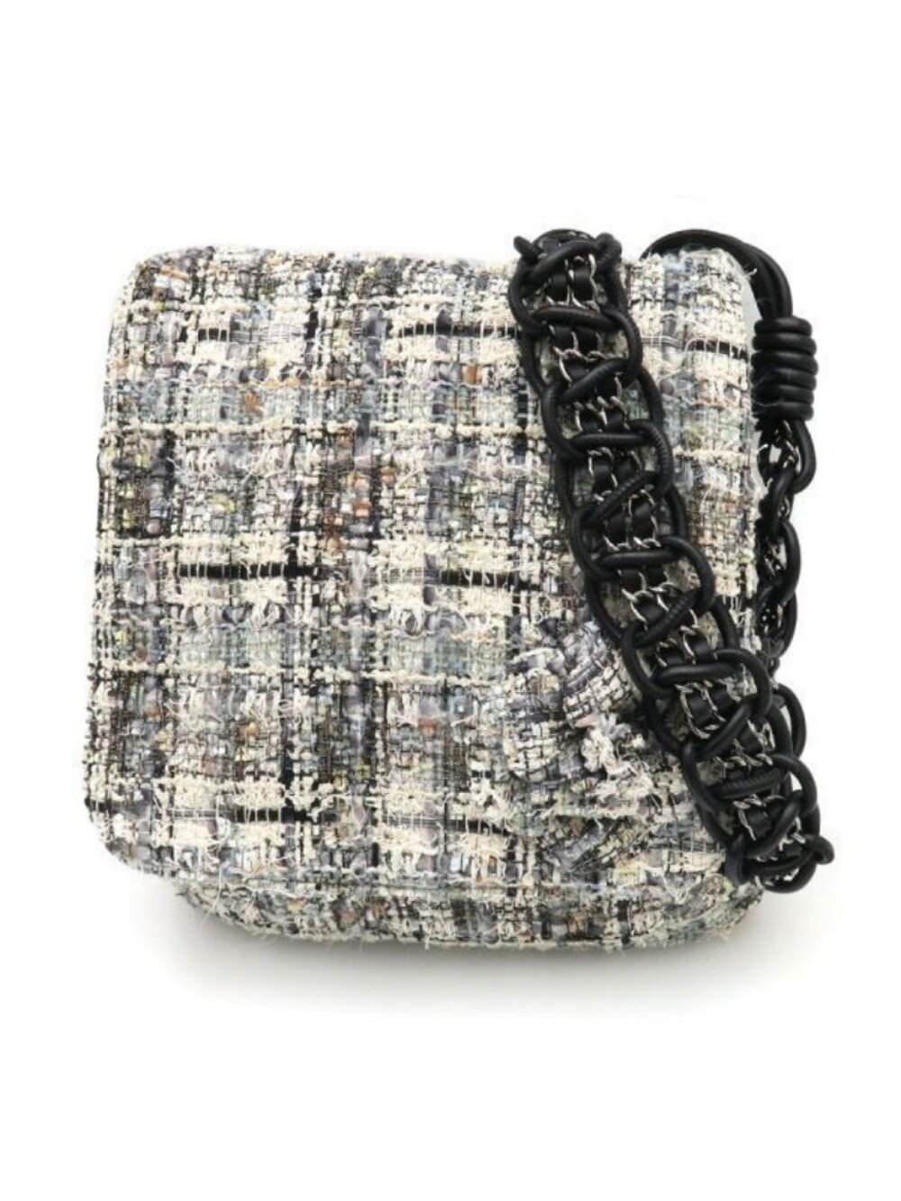 Chanel Camellia Tweed Chain Messenger Bag